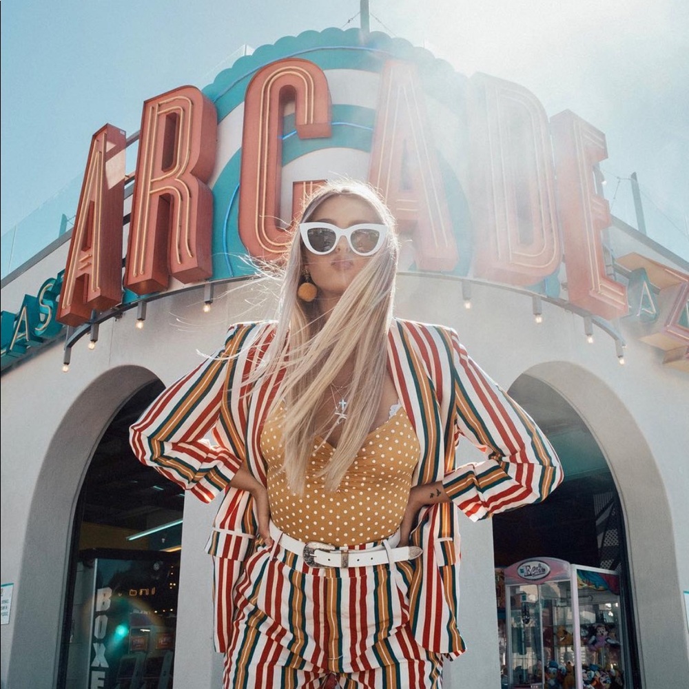 NastyGal striped short suit